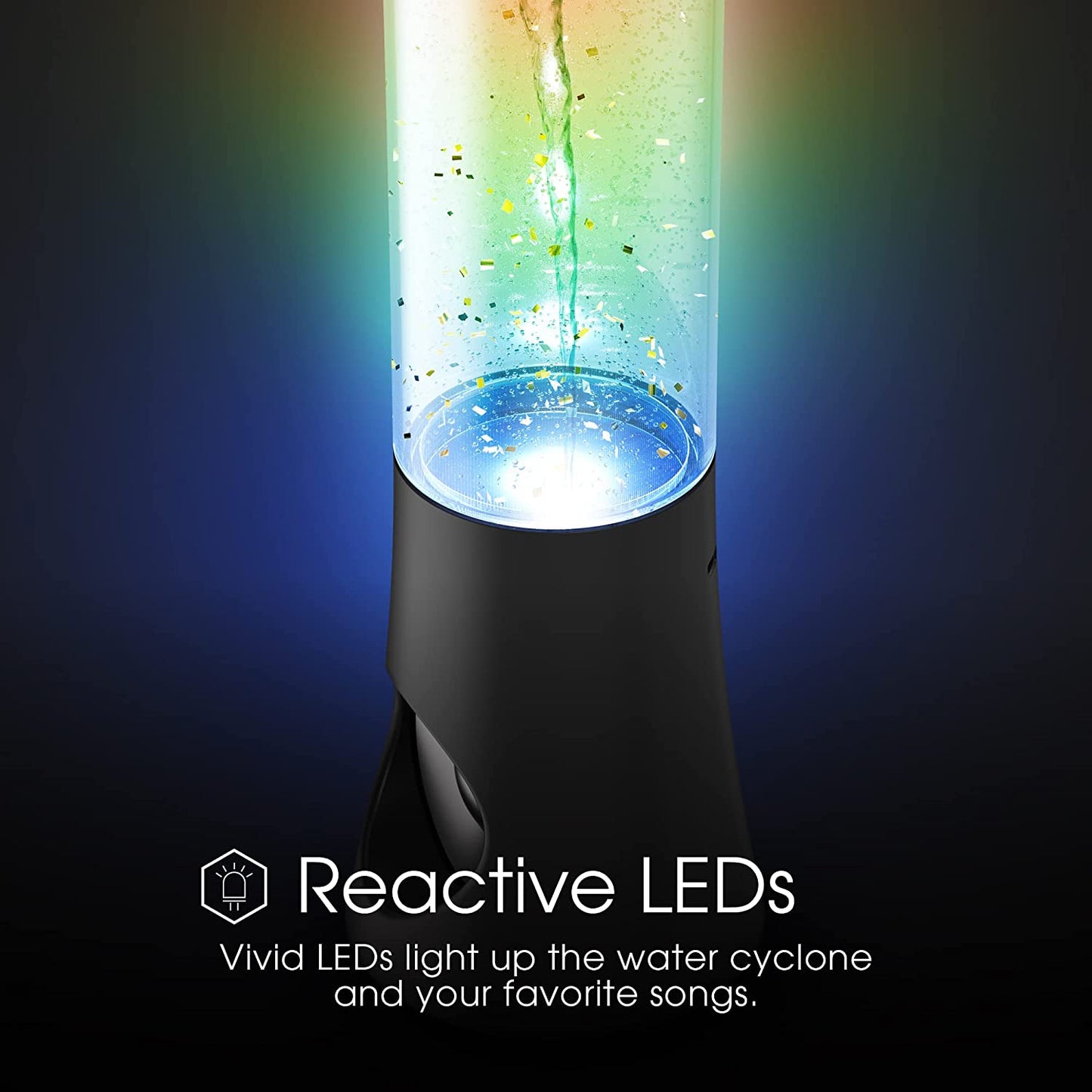 Vortex Tornado TWS Bluetooth Speaker, 7 LED Light Show, Portable Speaker, Tornado Feature, Connect 2 Speakers at a Time, Bass Boosted, Home and Outdoor Speaker, Rechargeable Speaker