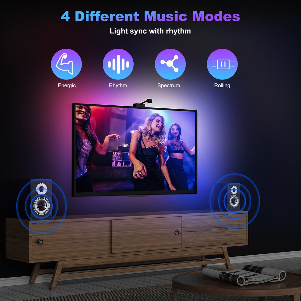 TV LED Backlights with Camera, 16.4Ft RGBIC Wifi TV Backlights for 55-77 Inch Tvs PC, App Control, Video & Music Sync TV Lights, Scene Mode, TV LED Strip Lights for Gaming & Movies