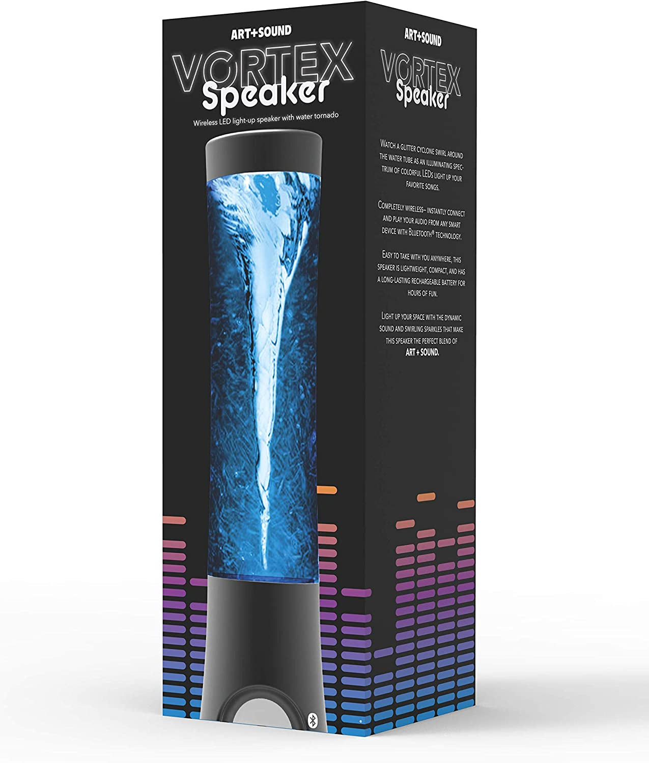 Vortex Tornado TWS Bluetooth Speaker, 7 LED Light Show, Portable Speaker, Tornado Feature, Connect 2 Speakers at a Time, Bass Boosted, Home and Outdoor Speaker, Rechargeable Speaker