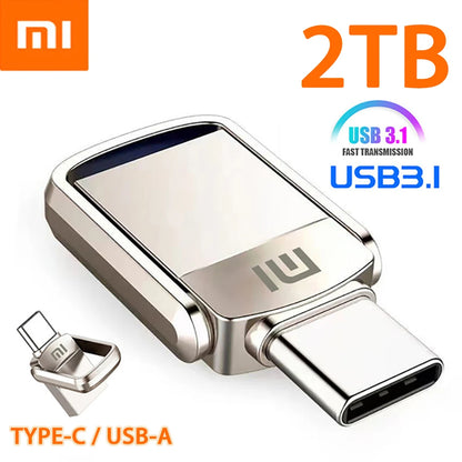 U Disk 2TB 1TB USB 3.1 Type-C Interface 256GB 128GB 512GB Mobile Phone Computer Mutual Transmission Portable USB Memory