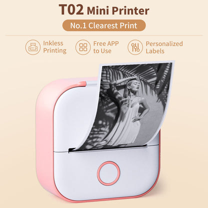 Phomemo T02 Portable Pocket Mini Thermal Printer Photo Inkless Bluetooth Home