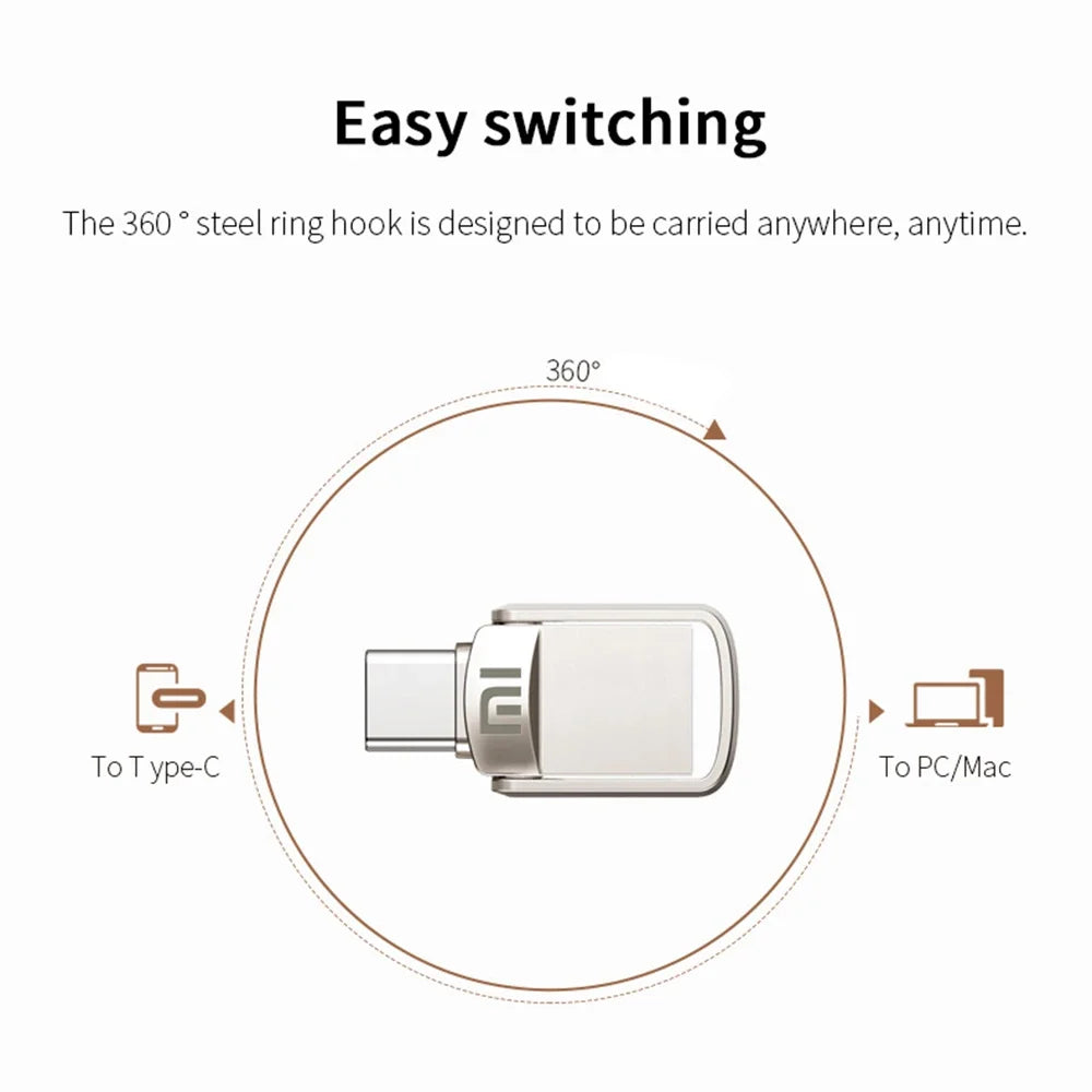 U Disk 2TB 1TB USB 3.1 Type-C Interface 256GB 128GB 512GB Mobile Phone Computer Mutual Transmission Portable USB Memory